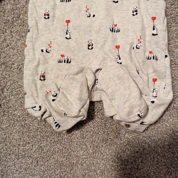 3 For $18 Janie and Jack Panda Heart PJs - Picture 3 of 7